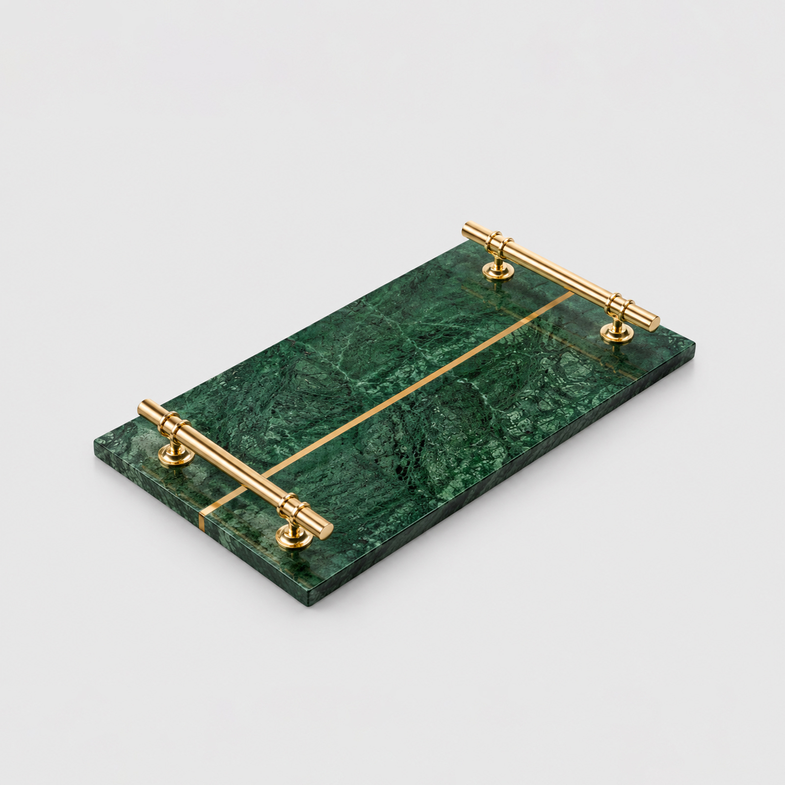 Luxury Marble Serving Tray with Brass Handles | Vanity Tray | Kitchen Organizer | Coffee Table Display | Restaurant Serving Tray